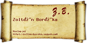 Zoltán Boróka névjegykártya